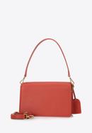 Women's leather flap bag with "W" letter detail, orange, 98-4E-203-1, Photo 2