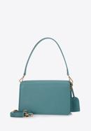 Women's leather flap bag with "W" letter detail, blue, 98-4E-202-1, Photo 2