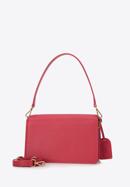 Women's leather flap bag with "W" letter detail, dark pink, 98-4E-202-5, Photo 2