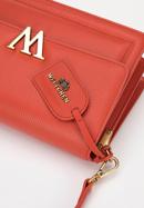Women's leather flap bag with "W" letter detail, orange, 98-4E-203-1, Photo 4