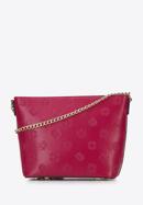Leather monogram handbag with chain shoulder strap, dark pink, 95-4E-635-P, Photo 2