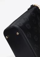 Leather monogram handbag with chain shoulder strap, black, 95-4E-635-9, Photo 4