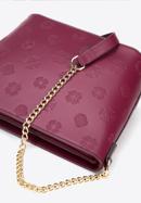 Leather monogram handbag with chain shoulder strap, burgundy, 95-4E-635-1, Photo 4