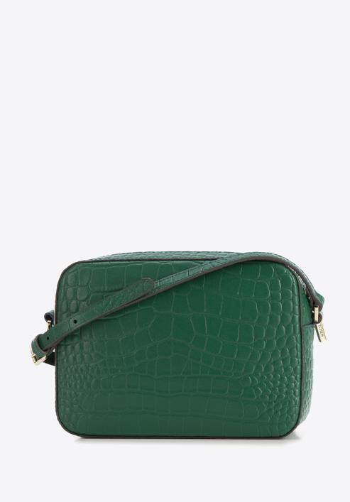 Leather studded crossbody bag, green, 95-4E-642-Z, Photo 2