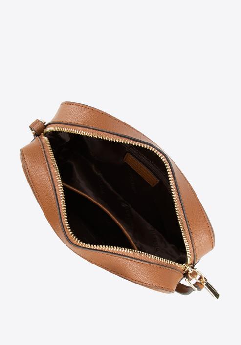 Leather studded crossbody bag, brown, 95-4E-642-7, Photo 3