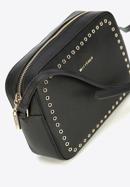 Leather studded crossbody bag, black, 95-4E-642-Z, Photo 4