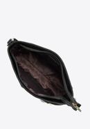 Leather shoulder bag with decorative buckle, black-gold, 95-4E-644-11, Photo 3