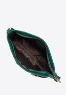Leather shoulder bag with decorative buckle, green-gold, 95-4E-644-11, Photo 3