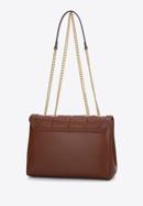 Leather flap bag with chain shoulder strap, brown, 97-4E-613-Z, Photo 3