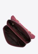 Leather flap bag with chain shoulder strap, plum, 97-4E-613-3, Photo 4
