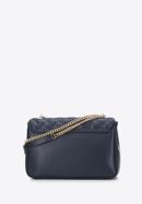 Quilted leather flap bag on chain, navy blue, 97-4E-608-P, Photo 3