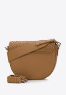 Women's woven leather crossbody bag, light brown, 97-4E-026-3, Photo 2