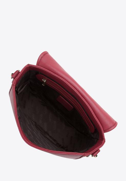 Women's woven leather crossbody bag, burgundy, 97-4E-026-5, Photo 3