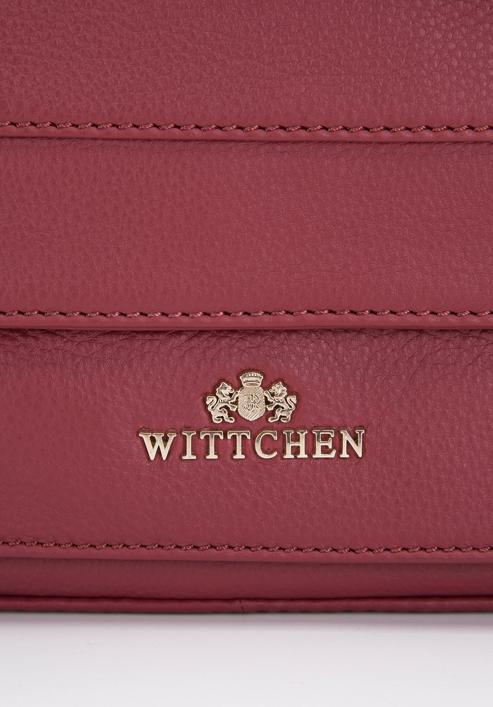Women's leather crossbody bag, raspberry, 97-4E-014-3, Photo 4