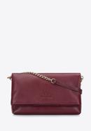 Leather cross body bag with braided detail, burgundy, 95-4E-647-7, Photo 1