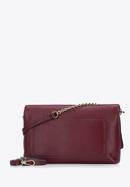 Leather cross body bag with braided detail, burgundy, 95-4E-647-7, Photo 2