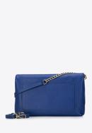 Leather cross body bag with braided detail, blue, 95-4E-647-Z, Photo 2