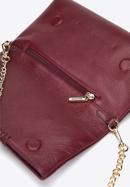 Leather cross body bag with braided detail, burgundy, 95-4E-647-7, Photo 4