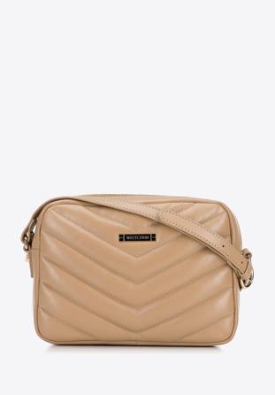 Quilted chevron cross body bag, beige, 29-4E-013-9, Photo 1