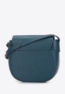 Women's leather saddle clutch bag, dark turquoise, 95-4-669-7, Photo 2