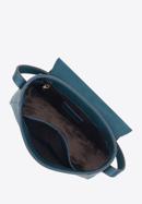 Women's leather saddle clutch bag, dark turquoise, 95-4-669-7, Photo 3