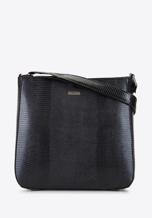 Women's textured shoulder bag, black-gold, 29-4Y-005-01, Photo 1