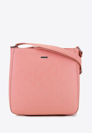 Women's textured shoulder bag, pink, 29-4Y-005-PE, Photo 1