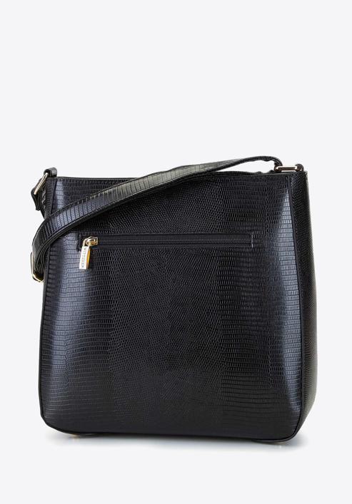 Women's textured shoulder bag, black-gold, 29-4Y-005-01, Photo 2