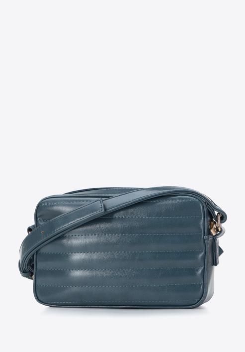 Faux leather quilted crossbody bag, dark blue, 95-4Y-405-9, Photo 2