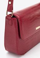 Small croc print faux leather crossbody bag, red, 95-4Y-507-4, Photo 4