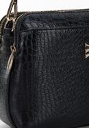 Croc effect faux leather cross body bag, black, 95-4Y-034-1, Photo 4