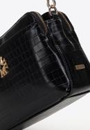 Croc effect faux leather crossbody bag, black, 29-4Y-017-B3, Photo 5