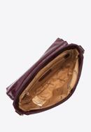 Women's croc print saddle clutch bag, plum, 97-4Y-218-4, Photo 3