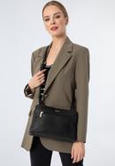 Women's faux leather crossbody bag, black, 97-4Y-614-8M, Photo 15