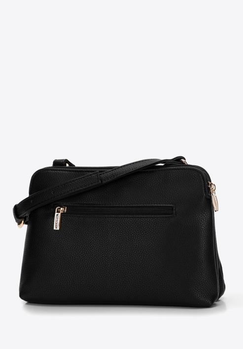 Women's faux leather crossbody bag, black, 97-4Y-614-8M, Photo 2