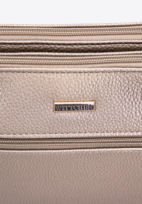 Women's faux leather crossbody bag, gold, 97-4Y-614-1M, Photo 4