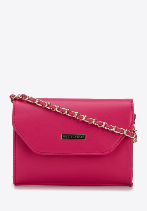 Small faux leather chain crossbody bag, pink, 96-4Y-715-Z, Photo 1