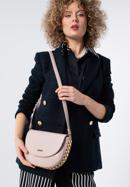Women's faux leather crossbody bag with interwoven chain detail, pink, 98-4Y-515-1G, Photo 15
