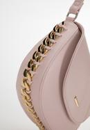 Women's faux leather crossbody bag with interwoven chain detail, pink, 98-4Y-515-1G, Photo 4