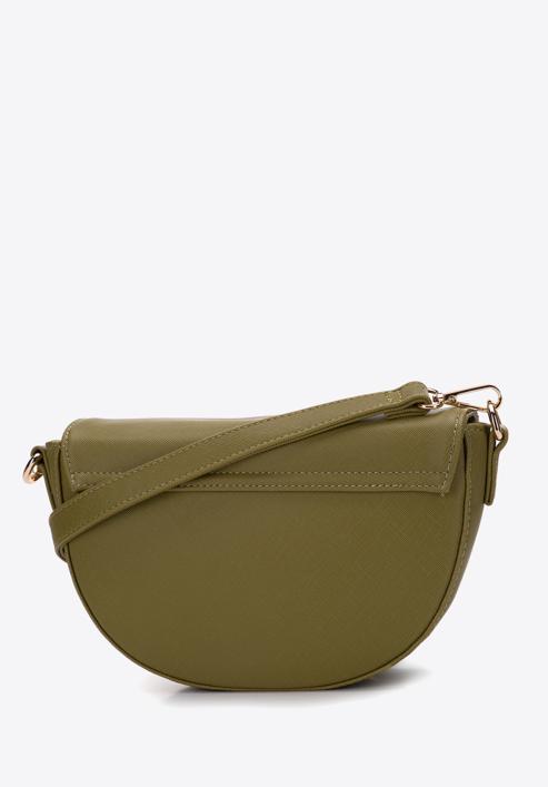Saffiano-textured faux leather crossbody bag, green, 97-4Y-220-P, Photo 2