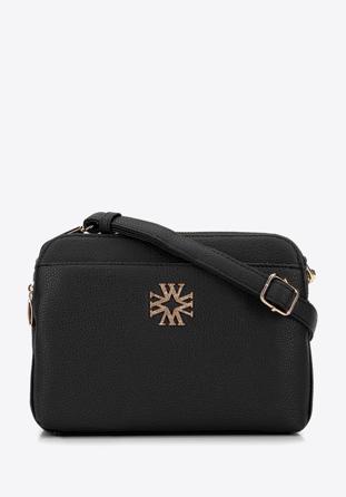 Faux leather crossbody bag, black, 29-4Y-016-B1, Photo 1