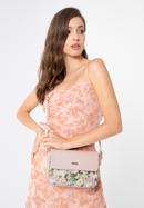 Women's faux leather crossbody bag with floral print, light pink, 98-4Y-202-0, Photo 15