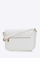 Women's faux leather crossbody bag with floral print, white, 98-4Y-202-1, Photo 2