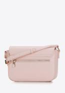 Women's faux leather crossbody bag with floral print, light pink, 98-4Y-202-0, Photo 2