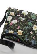 Women's faux leather crossbody bag with flower print, black, 98-4Y-203-0, Photo 4