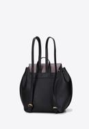 Women's metallic faux leather backpack purse, black, 95-4Y-404-44, Photo 2