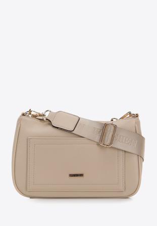 Small faux leather crossbody bag, beige, 98-4Y-512-9, Photo 1
