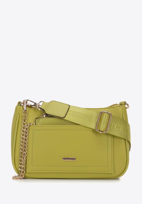 Small faux leather crossbody bag, lime, 98-4Y-512-1G, Photo 2