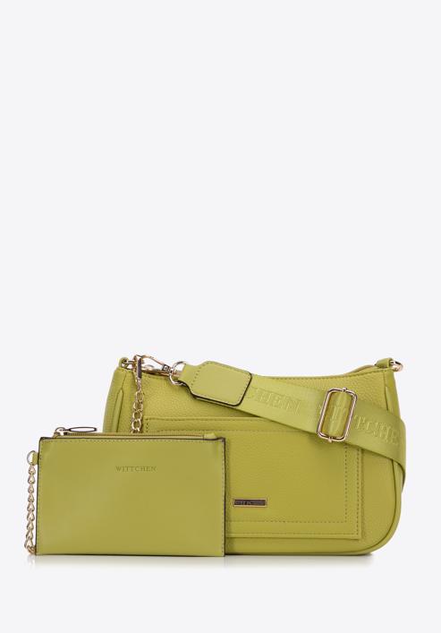 Small faux leather crossbody bag, lime, 98-4Y-512-1G, Photo 3