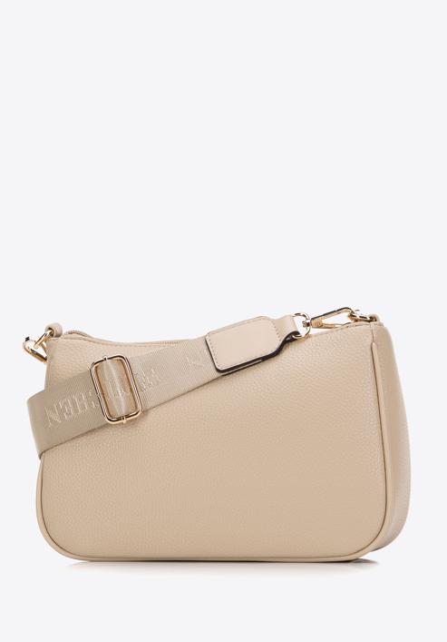 Small faux leather crossbody bag, beige, 98-4Y-512-1S, Photo 4